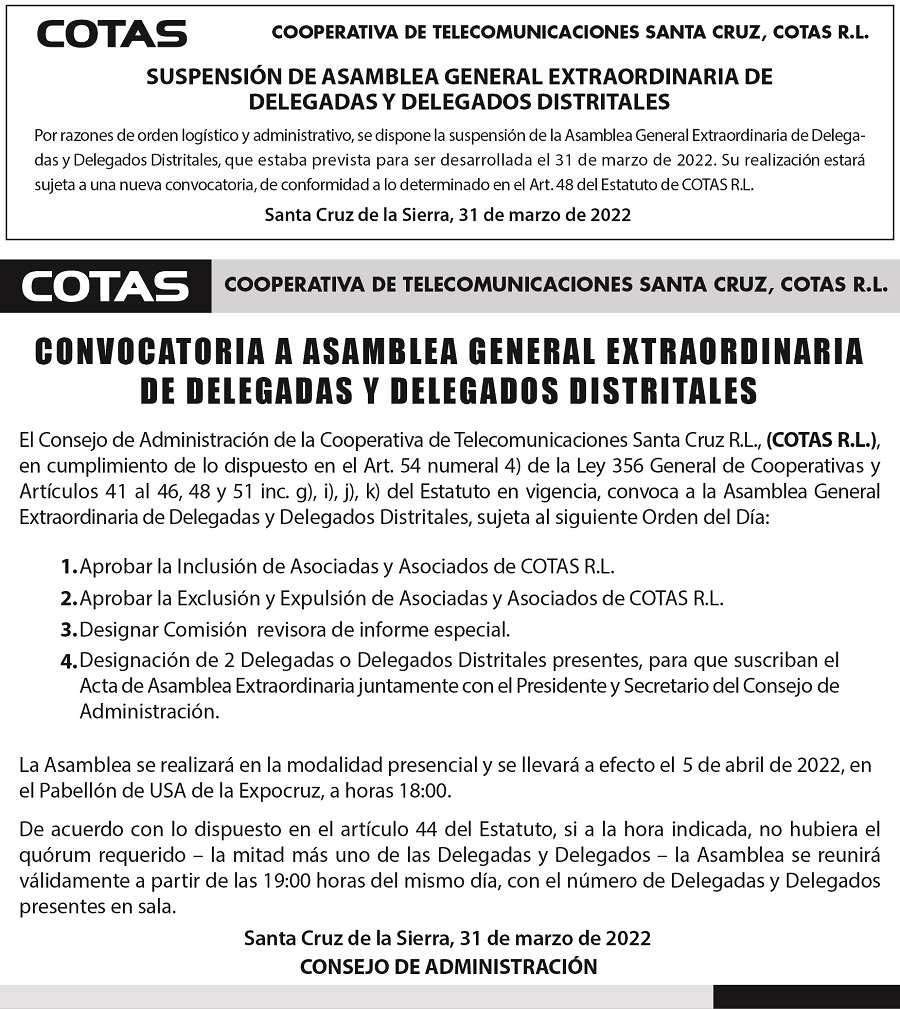 asmblea general extraordinaria 010422