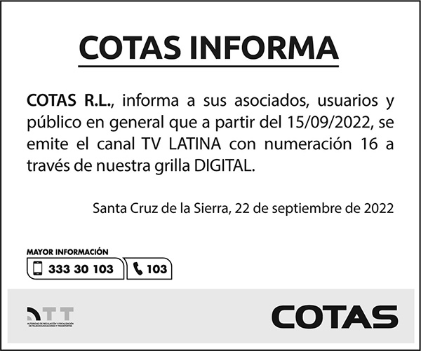 cambio de canal tv latina