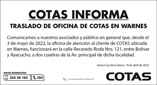 Traslado Cotas Warnes 180422