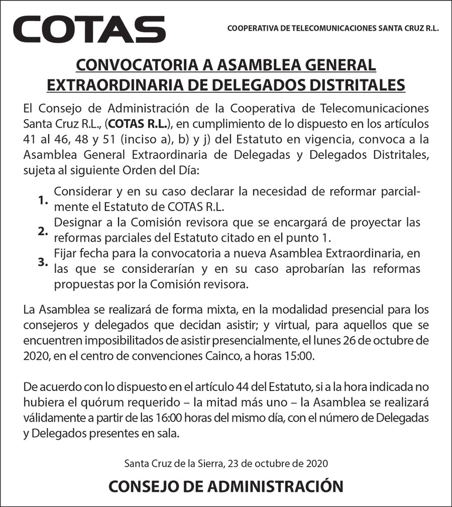 asmblea general extraordinaria 281020