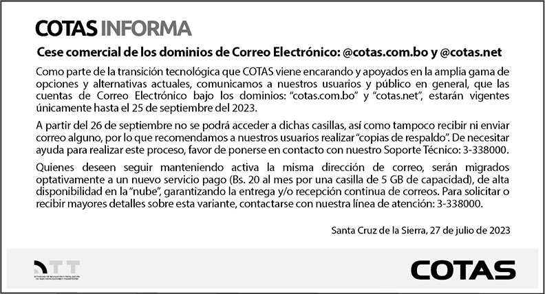 cotas informa 260623